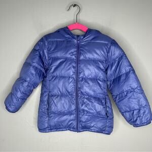 DAVE & BELLA Kids Puffer Coat Child Size 4T Purple Down Feather Winter Hooded